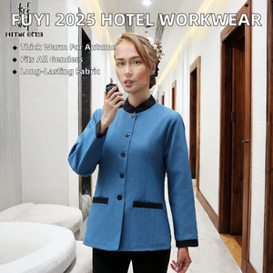 Uniformes de Limpieza para Hotel, Manga Larga, Poliéster/Algodón, con Relieve, Otoño Invierno 2025, Gruesos, Unisex - Product Image 2