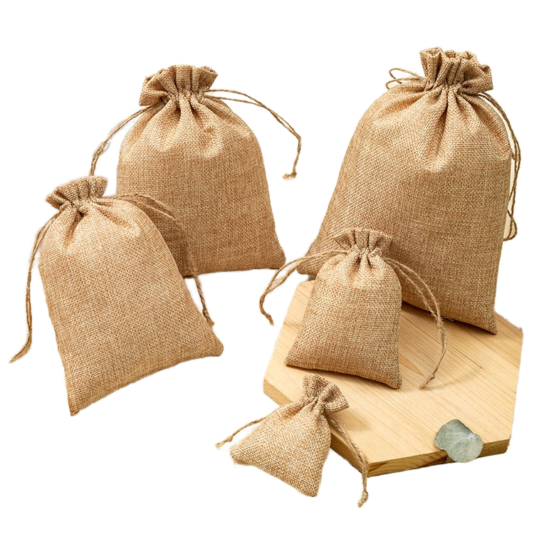 7*9 Small Jute Drawstring Bag Linen Hessian Gunny Bag Wedding