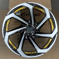 Jantes en alliage X-RIMS de haute qualité 17x9 8x100/114.3 10x100/114.3, finition noire usinée avec rebord sous coupé et lèvre bleue/noire/dorée