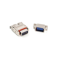 RENHOTEC J36A Contact en laiton, courant nominal 5A, boîtier en alliage d'aluminium, 9 broches, 74 broches, prise mâle Micro-D MIL-Spec, plaqué or