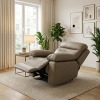 Ensemble de canapés inclinables modernes en cuir marron, luxe, 3+2+1 places, mobilier de salon, fauteuil de cinéma à mouvement manuel, canapé de cinéma maison