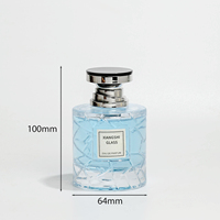 Flacon de parfum en verre vide de 100 ml, vente en gros, forme cylindrique ronde avec pulvérisateur pour huile parfumée