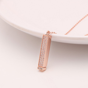 Hainon Luxury Micro Cubic zircone collana I Love You Mom collana con ciondolo placcato oro rosa regali gioielli all'ingrosso - Product Image 3