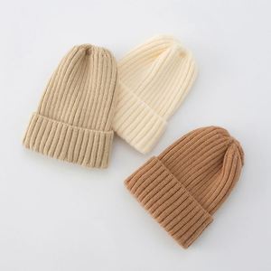 Gorro de Punto Personalizado para Niños, Color Caramelo, Gorro de Bebé Personalizado, Gorro de Moda para Otoño e Invierno, Gorro de Lana para Niños - Product Image 3