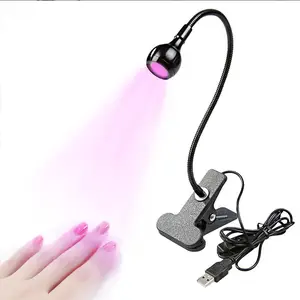 395纳米紫外发光二极管黑色灯具，带鹅颈和夹子，用于紫外凝胶指甲和紫外固化便携式紫外黑灯5V USB