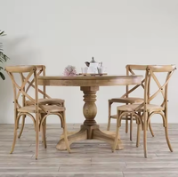 Nouvelle Chaise de Restaurant Moderne Style Ferme, Cadre en Bois Massif, Assise en Cuir et Rotin, Chaise de Salle à Manger avec Dossier Indonésien