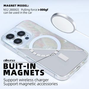 Funda Personalizada para Teléfono con Madreperla, Carcasa Magnética Transparente Mate de TPU y PC para iPhone 16 15 14 13 12 Pro Max - Product Image 3