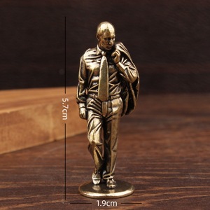 Creative Brass Figurine Man In Suit Desktop Ornament <b>Retro</b> Collectible <b>Decorative</b> Sculpture For Table Housewarming Gift 1PC - Product Image 4