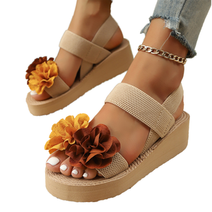 Sandalias Romanas de Plataforma para Mujer, Talla Grande, Diseño Floral, Ligeras, a la Moda, para Verano, Playa y Exteriores - Product Image 1