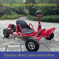 Kart Tout-Terrain de Drift 90 cm³ avec Suspension à Bras Amortisseur, Moteur Essence 2 Temps, Démarrage à Tirette, Type Buggy