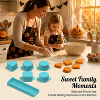 Kit de fabrication de cake pops, 5 formes, plateau et emporte-pièces en plastique, outil de pâtisserie d'Halloween pour desserts de fête, vente en gros