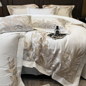 Piumino in microfibra di lusso letto matrimoniale in una borsa Set 4 pezzi <span class=keywords><strong>copripiumino</strong></span> in fibra di latte Set biancheria da letto in cotone bianco - Product Image 6