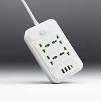 Prise de courant multi-ports DENIXI à interrupteur unique, équipée d'une interface USB et d'une prise universelle, idéale pour les bureaux à domicile
