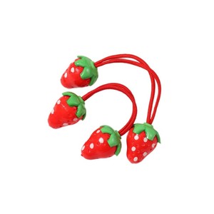 Elastico per Capelli a Forma di Fragola Rossa in Plastica/Resina, Accessorio Dolce per Capelli da Bambina per FESTIVAL - Product Image 5
