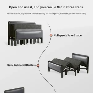 Cama Plegable Extensible Individual, Diseño Moderno, Altura Ajustable, Uso en Sala <span class=keywords><strong>de</strong></span> Estar, Resistente, Duradera, Reforzada con Metal - Product Image 4
