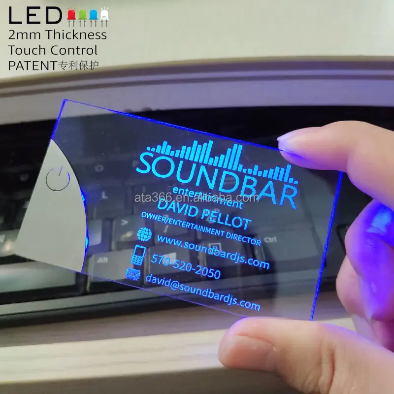 2 nouvelles cartes de visite LED uniques lumineuses, Design de luxe, cartes de visite personnalisées holographiques lumineuses NFC