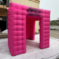 Photomaton gonflable rose pour la décoration de mariage, photomaton 360 personnalisé, cabine de DJ pour les festivals de musique