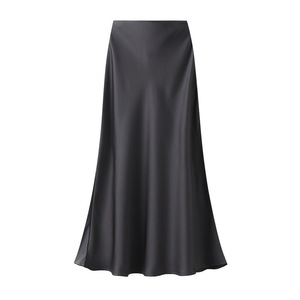 Jupe longue sirène colorée en satin d'acétate taille haute et coupe trapèze pour femme, idéale pour la vente en gros – Collection été - Product Image 4
