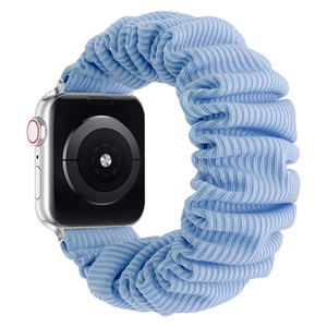 Correa de rayas elásticas de color sólido a la moda para Apple Watch Scrunchie correa elástica para Apple Watch Scrunchie <span class=keywords><strong>Solo</strong></span> <span class=keywords><strong>Loop</strong></span> correa de reloj - Product Image 5