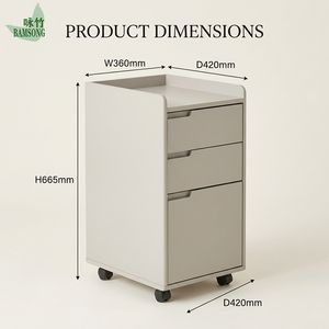 <span class=keywords><strong>Meuble</strong></span> de rangement mobile gris chaud à 3 tiroirs avec roulettes verrouillables, style scandinave, en bois, pour sous <span class=keywords><strong>bureau</strong></span>, fournisseur certifié - Product Image 2