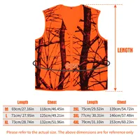 Gilet d'Extérieur Homme M-4XL pour Randonnée Pêche Camping Chasse, Gilet de Chasse Orange