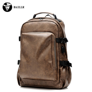 Sac à dos de loisirs et de voyage pour <span class=keywords><strong>homme</strong></span>, style européen et américain, en <span class=keywords><strong>cuir</strong></span> PU, pour ordinateur portable, idéal pour les affaires et les étudiants - Product Image 3