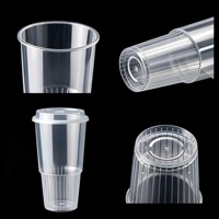 Gobelets à bulles en PP transparent mat de 16 et 24 oz, épais, en plastique, pour thé au lait Boba, avec couvercle, impression personnalisée