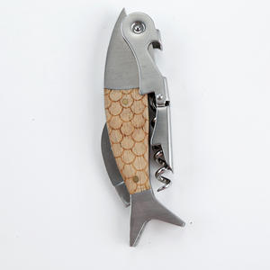 Yangjiang Stainless Steel Fish Shape Corkscrew <b>Bottle</b> <b>Opener</b> 12.5cm Wine <b>Beer</b> <b>Opener</b> With Wooden Handle - Product Image 4