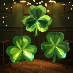 Decoraciones Colgantes de Trébol de San Patricio en 3D, Extra Grandes, Hechas a Mano, para Uso en Interiores, Precio de Fábrica, 50 cm, de Papel, Marca EASTTERN - Product Image 4