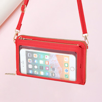 Pochette portefeuille en cuir à bandoulière, pochette pour téléphone portable à écran tactile, nouvelle collection