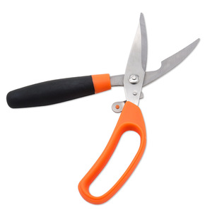 Stainless Steel Kitchen Scissors With Black And Orange Handle For Home Use Multi Purpose Meat Bone Cutting Shears - Product Image 1