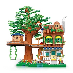 Jouet d'assemblage éducatif personnalisé en plastique ABS, conception de blocs de construction MOC, <span class=keywords><strong>cabane</strong></span> <span class=keywords><strong>dans</strong></span> <span class=keywords><strong>les</strong></span> <span class=keywords><strong>arbres</strong></span>, <span class=keywords><strong>animaux</strong></span>, nature, pour enfants - Product Image 3