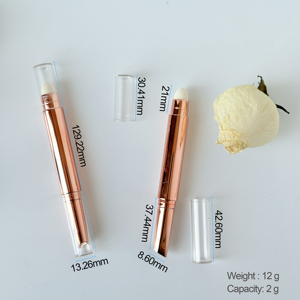 Tube de stylo cosmétique rotatif double face vide pour emballage de correcteur et de stick de contour, rechargeable avec pinceau et éponge - Product Image 6