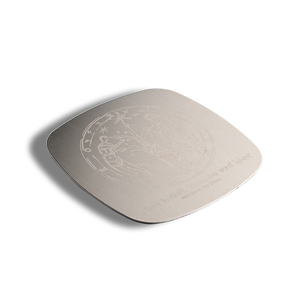 Portable Custom Logo <b>Silver</b> Laser Square Metal <b>Coaster</b> for Drinks - Product Image 2