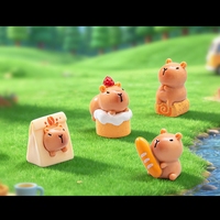 Cabujones de resina pintados realistas con forma de animal (Capibara) y diseño de postre 3D para Navidad y Pascua