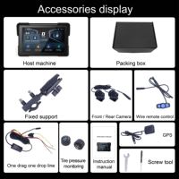 Soporte de Navegación para Motocicleta con Pantalla Impermeable IP67, Cámara Delantera/Trasera, TPMS, GPS y Conectividad Inalámbrica para Todas las Motocicletas