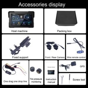 Soporte de Navegación para Motocicleta con Pantalla Impermeable IP67, Cámara Delantera/Trasera, TPMS, GPS y Conectividad Inalámbrica para Todas las Motocicletas - Product Image 6