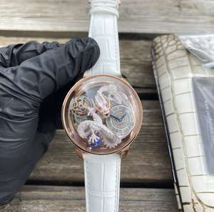 Reloj de Cuarzo para Hombre de Lujo Innovador Astronomia DRAGON HAIOU, Oro Rosa, Cristal de Zafiro Transparente, Caja de Acero Inoxidable, Correa de Cuero - Product Image 5