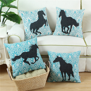 ปลอกหมอนอิงทรงสี่เหลี่ยมพิมพ์ลายม้าหรูหราขนาด45X45สำหรับใช้ในบ้าน - Product Image 1