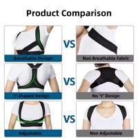 FSPG Ceinture de soutien dorsal réglable pour adultes, correcteur de posture, prévention de la cyphose, soutien des épaules