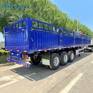 2 3 4 Axles Drop Flat Box Van Fence Stake Bulk Cargo Semi Trailer Dumping Truck For Sale