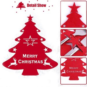 Porta Cubiertos de Fieltro con Diseño de Árbol de Navidad, Ecológicos, Duraderos, Diseño Simple para Decoración de Mesa Festiva, Vajilla Festiva - Product Image 2