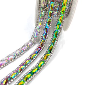 TR003 New Product Glass Rhinestone <strong>Strip</strong> Hot Melt Adhesive Clothing Hotfix Rhinestone Accessories Drill <strong>Strip</strong> - Product Image 5