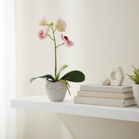 Fleur d'orchidée artificielle faite à la main gracieuse pour les arrangements de mariage élégants à la maison Fleur en pot de haute qualité pour l'obtention du diplôme