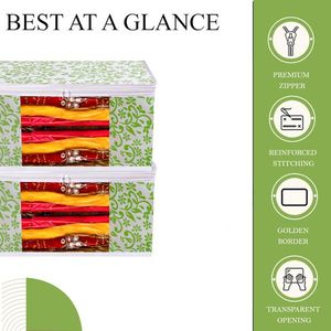 Green Patti Saree Pouch Work Saree Cover For Womens In Wholesale Price High Quality Transparent Saree <b>Storage</b> <b>Bag</b> - Product Image 2