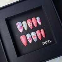 Ongles portables de vente chaude transfrontaliers purement faits à la main, détachables, nail art européen, américain, japonais et coréen haut de gamme