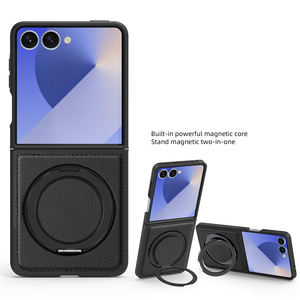 Étui de téléphone magnétique en cuir de luxe antichoc avec support en métal rotatif pour Samsung Galaxy <span class=keywords><strong>Z</strong></span> Flip 7 - Product Image 2