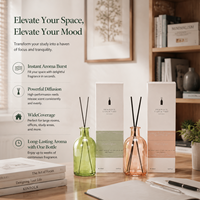 Diffuseur à bâtonnets rechargeable 500 ml grande capacité, huile essentielle végétale longue durée, ensemble de parfum d'ambiance pour entreprises