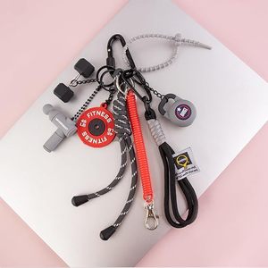 Porte-clés de fitness coloré et fiable en forme de bouteille et d'haltère <span class=keywords><strong>avec</strong></span> plaque de poids, <span class=keywords><strong>pour</strong></span> breloques de sac, cadeau d'entraînement unisexe, livraison rapide - Product Image 6