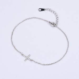 Manchette en cristal <span class=keywords><strong>Argent</strong></span> 925 Chaîne réglable En Laiton <span class=keywords><strong>Croix</strong></span> <span class=keywords><strong>Bracelet</strong></span> Matériel <span class=keywords><strong>Bracelet</strong></span> Hommes Design Charmes Pour <span class=keywords><strong>Bracelet</strong></span> Bricolage - Product Image 2